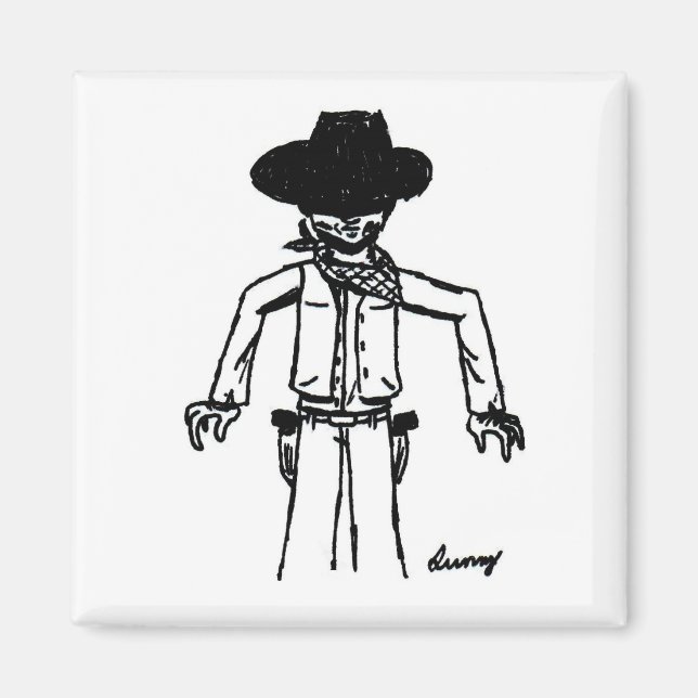 Cowboy Sketch Magnet (Front)
