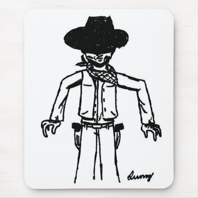 Cowboy Sketch Mousepad (Front)