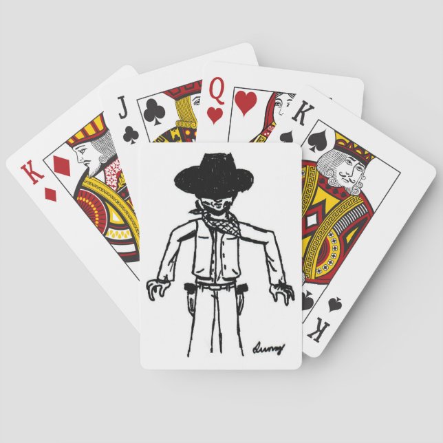 Cowboy Sketch Playing Cards (Back)