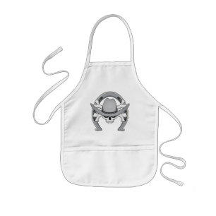 Cowboy Skull Horseshoe Kids Apron