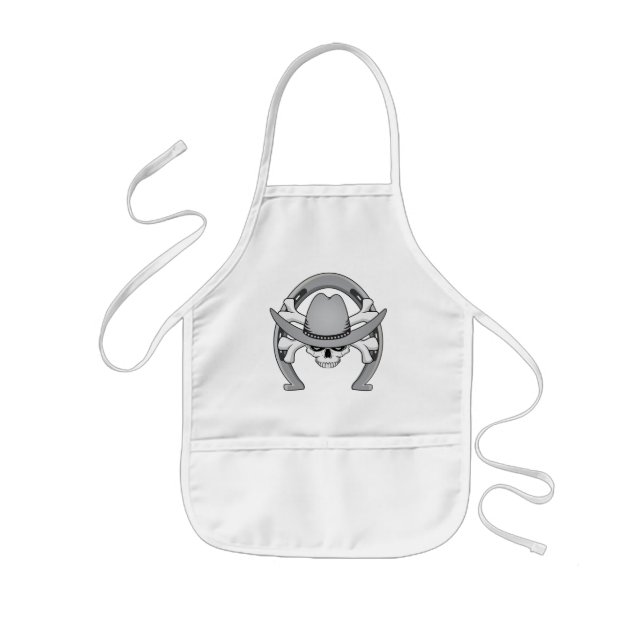 Cowboy Skull Horseshoe Kids Apron (Front)
