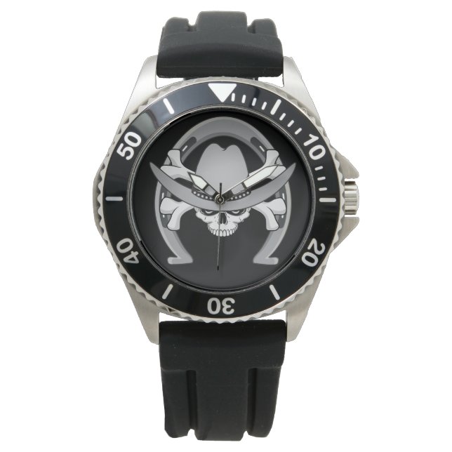 Cowboy Skull Horseshoe Watch (Front)
