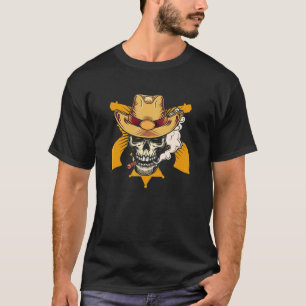 Cowboy Skull Western Country Bull Riding Cowgirl T-Shirt