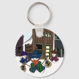 Cowboy Snowman Bandit Key Ring
