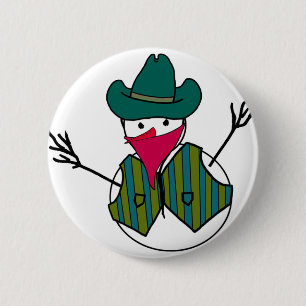 Cowboy Snowman Bandito 6 Cm Round Badge
