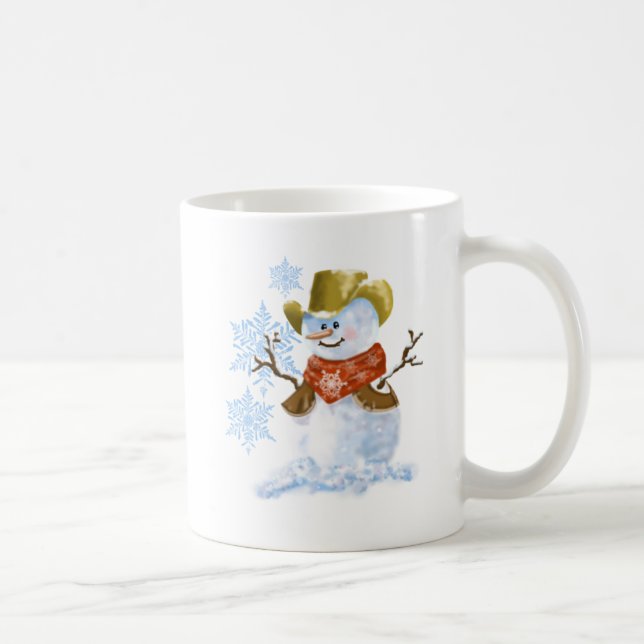 Cowboy Snowman Christmas Coffee Cup (Right)