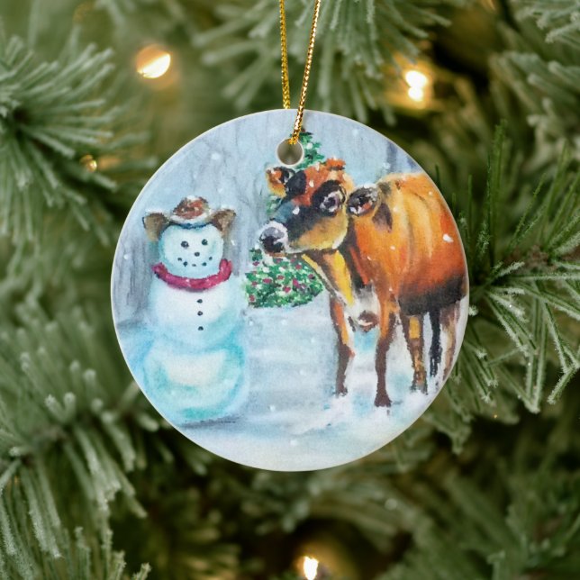 Cowboy Snowman Christmas Ornament (Tree)