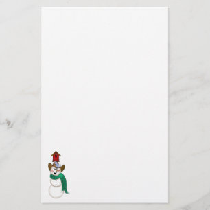 Cowboy Snowman with Birdhouse Stationery