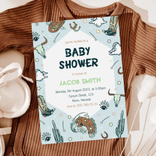 Cowboy Southwestern Baby Shower Invitation