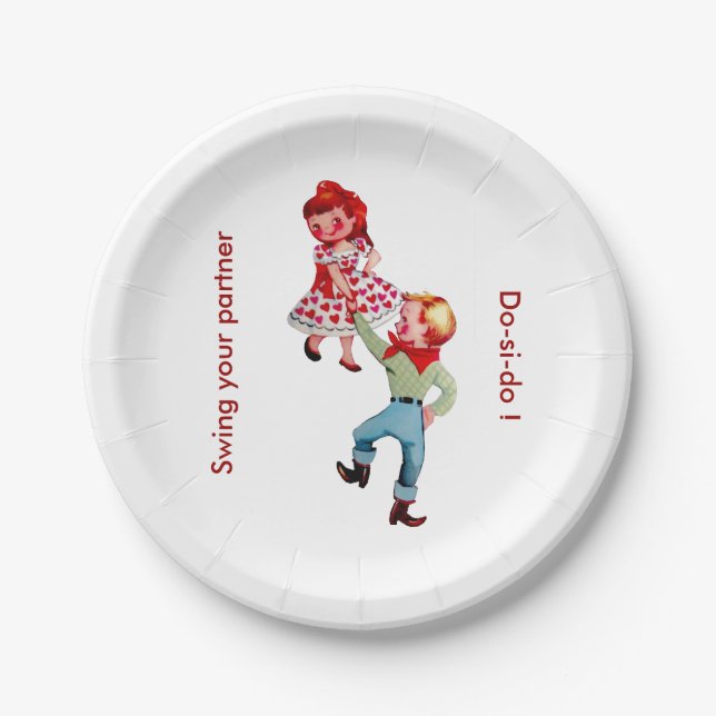 Cowboy Square Dance Party Plate (Front)