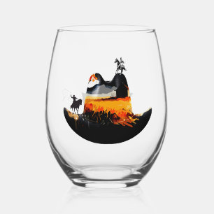 Cowboy States Hat Stemless Wine Glass