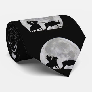 Cowboy Steer Roping Full Moon Tie