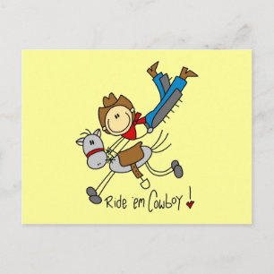 Cowboy Stick Figure Tshirts and Gifts Postcard