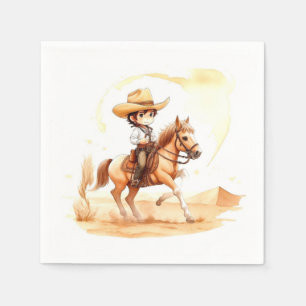 Cowboy-Style Rustic Boy Baby Shower Napkin