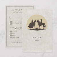 Cowboy sunset meal choices wedding RSVP