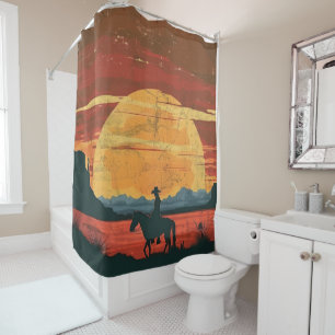 Cowboy Sunset Shower Curtain