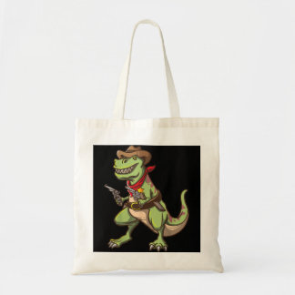 Cowboy T Rex Dinosaur Kids  Wild West Country Boys Tote Bag