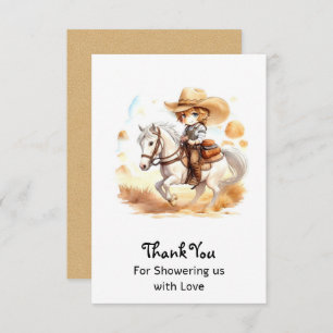 Cowboy Tales: Rustic Wild West Baby Shower Thank You Card