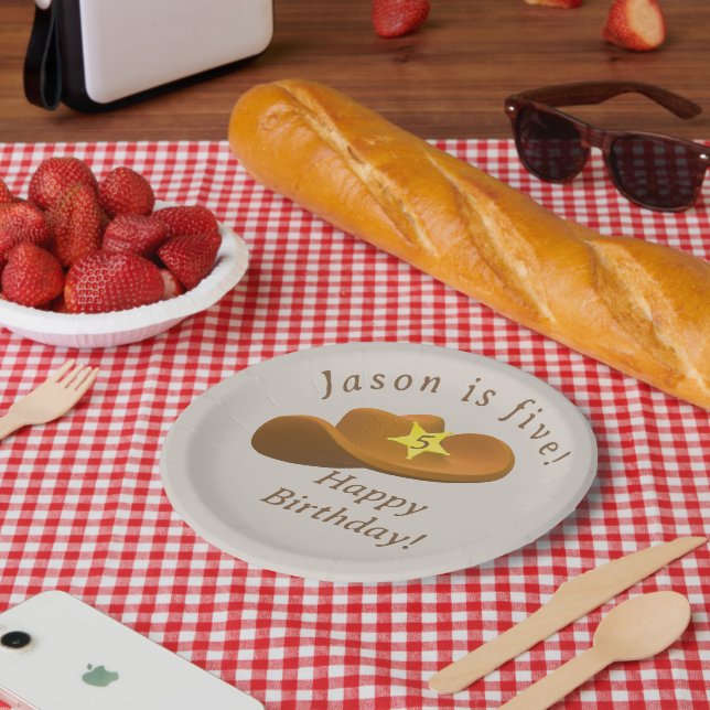 Cowboy themed birthday paper plate (Picnic)