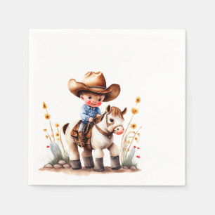 Cowboy Themed Birthday Party Napkin