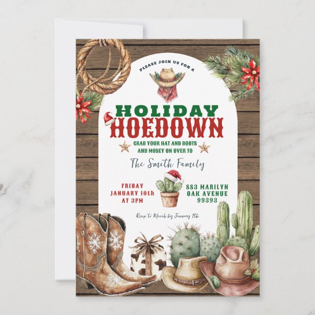 Cowboy themed holiday party invite (Front)