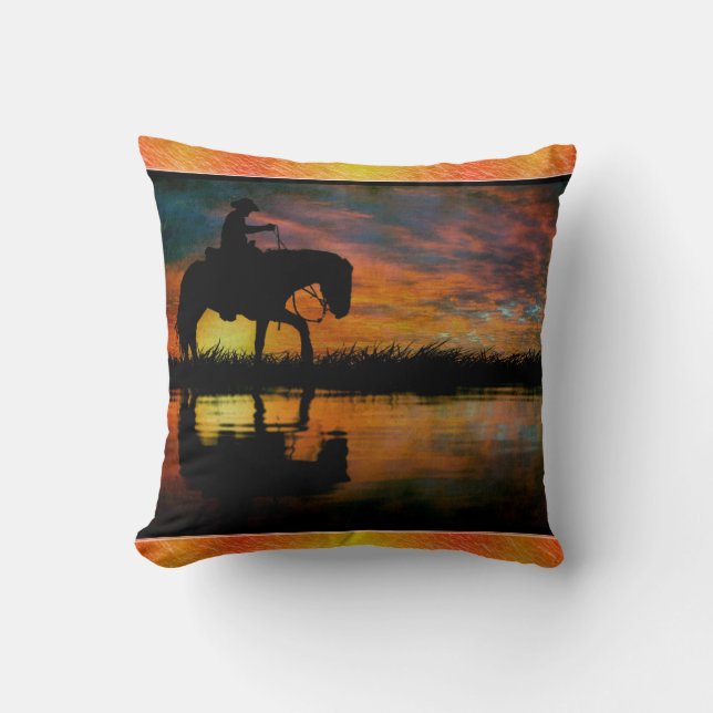 Cowboy Throw Pillow (Front)