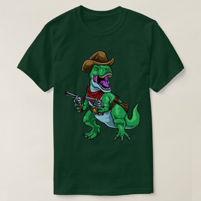 Cowboy TRex Dinosaur T-Shirt (Design Front)