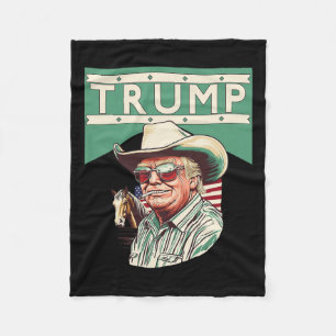Cowboy Trump Trump Is My President  Fleece Blanket