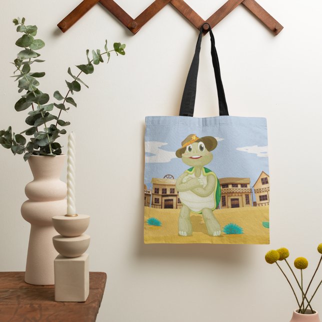 Cowboy Turtle Tote Bag (Creator Uploaded)