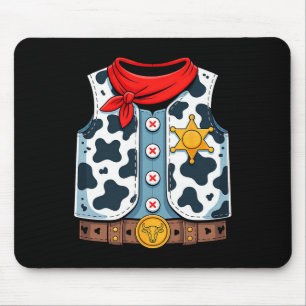 Cowboy Vest Western Sheriff Costume Cool Easy Hall Mouse Pad