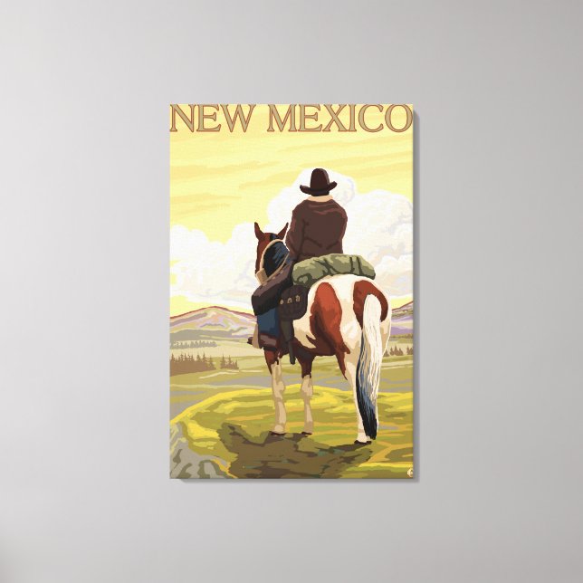 Cowboy (View from Back)New Mexico Canvas Print (Front)