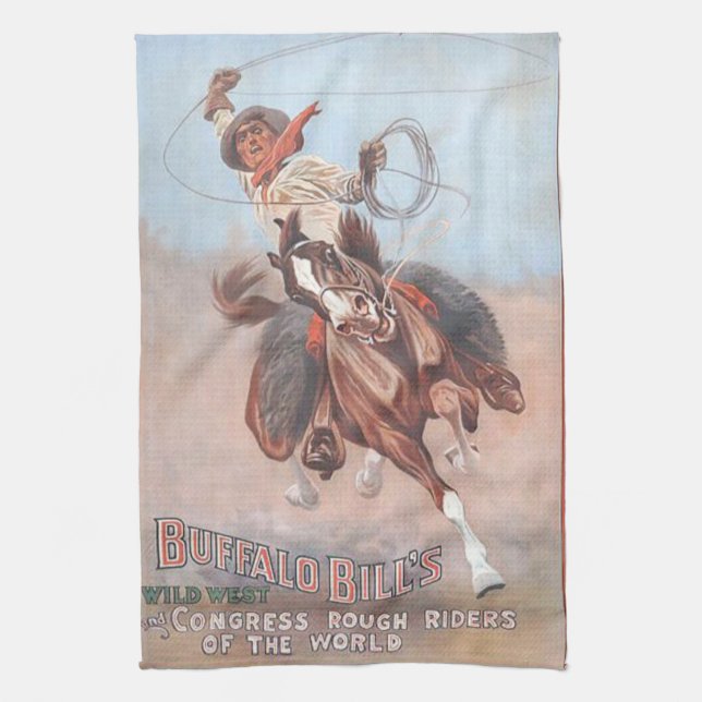 Cowboy Vintage Poster Kitchen Towels (Vertical)