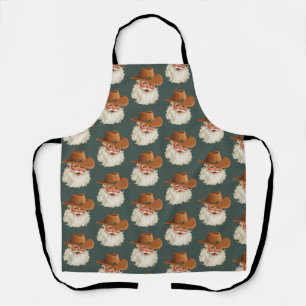 Cowboy Vintage Santa Funny Retro Western Apron