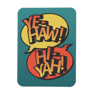 Cowboy vs ninja pop art - retro magnet