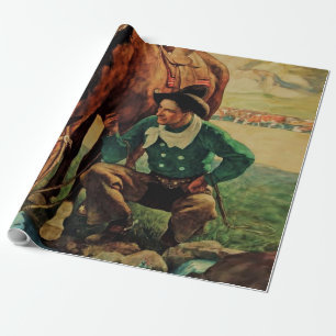Cowboy Watering His Horse by NC Wyeth Wrapping Paper
