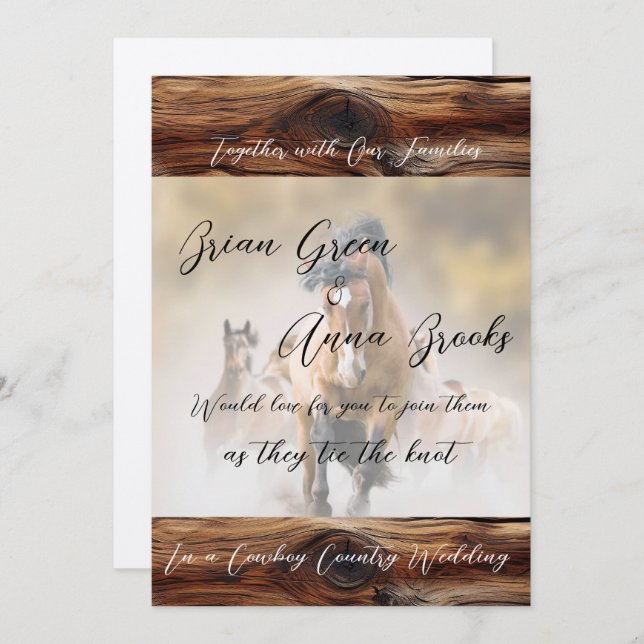 Cowboy Wedding Invitation Dance and BBQ (Front/Back)