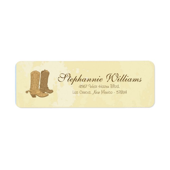 Cowboy Wedding Return Address Label (Front)