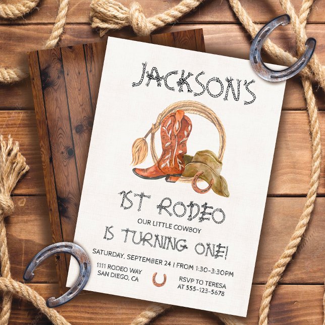 Cowboy western 1st Rodeo Birthday Party Invitation (Creator Uploaded)