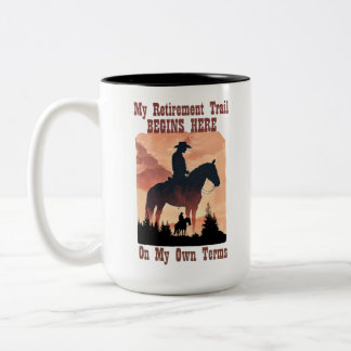 Cowboy Western Active Outdoor Retirement Two-Tone Coffee Mug