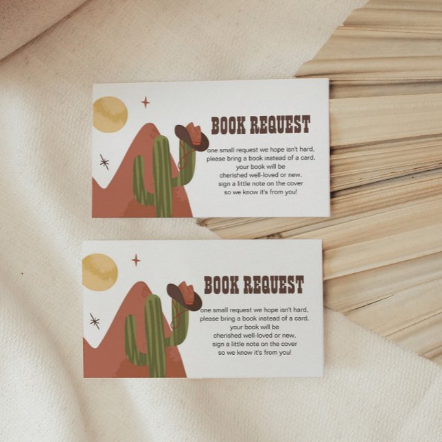 Cowboy Western Baby Shower Book Request Enclosure  Card (Creator Uploaded)