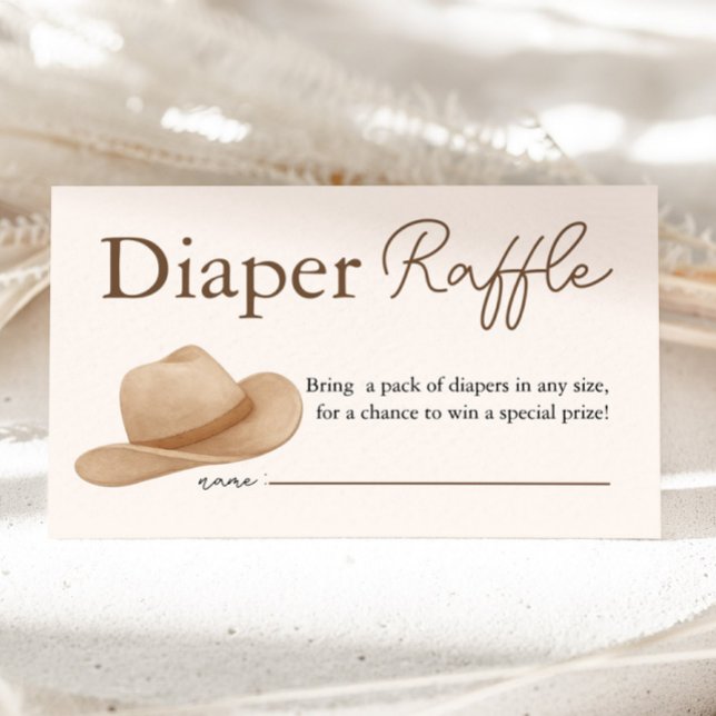 Cowboy Western Baby Shower Diaper Raffle Enclosure Card (Creator Uploaded)