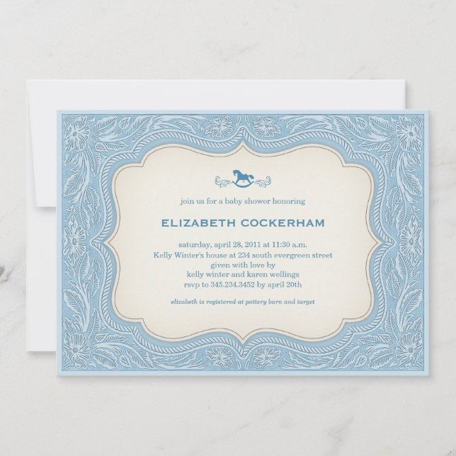 Cowboy Western Baby Shower invitations (Front)