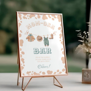 Cowboy Western Baby Shower Mum-osa Bar Sign