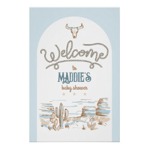 Cowboy Western Baby Shower Welcome Sign