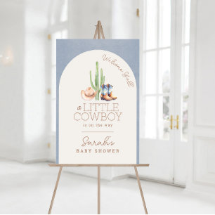 Cowboy Western Baby Shower Welcome Sign Poster