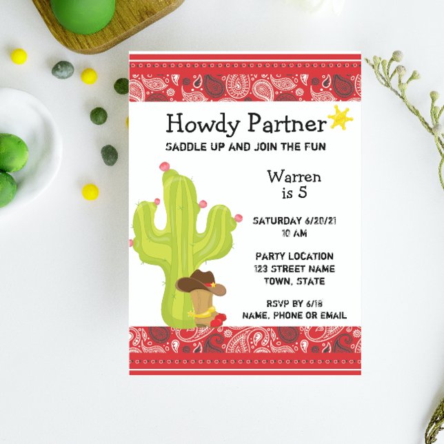 Cowboy Western Birthday Invitation (Creator Uploaded)
