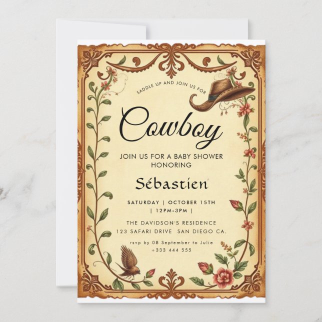 Cowboy Western Birthday Invitation (Front)