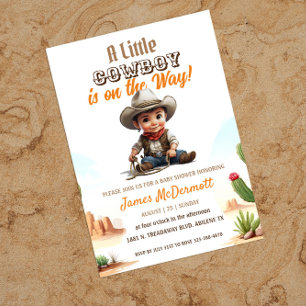 Cowboy Western Boy Baby Shower Invitation