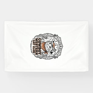 Cowboy Western Cat Pet Lover Shirt Art - Cowboy We Banner