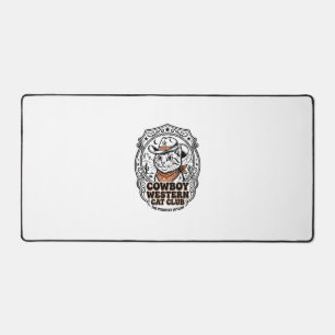 Cowboy Western Cat Pet Lover Shirt Art - Cowboy We Desk Mat
